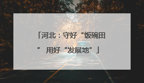 河北：守好“饭碗田” 用好“发展地”